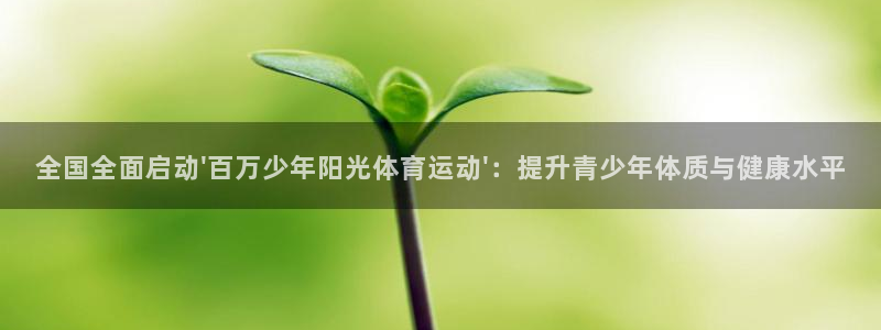 抖球体育：全国全面启动\'百万少年阳光体育运动\'：提升青少年体质与健康水平